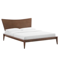 Astra Full Wood Platform Bed - Walnut 
