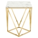 Vertex Gold Metal Stainless Steel End Table - Gold White - MOD12957