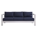 Shore Sunbrella® Fabric Aluminum Outdoor Patio Sofa - Silver Navy - MOD12958