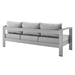 Shore Sunbrella® Fabric Aluminum Outdoor Patio Sofa - Silver Gray - MOD12960