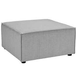 Saybrook Outdoor Patio Upholstered Sectional Sofa Ottoman - Gray 