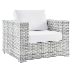 Convene Outdoor Patio Armchair - Light Gray White 