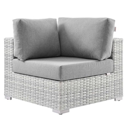 Convene Outdoor Patio Corner Chair - Light Gray Gray 