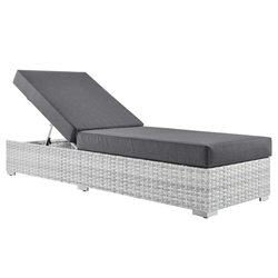 Convene Outdoor Patio Chaise - Light Gray Charcoal 