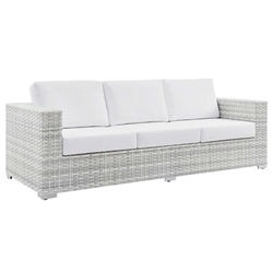 Convene Outdoor Patio Sofa - Light Gray White 