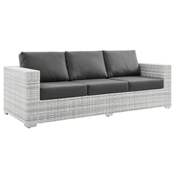 Convene Outdoor Patio Sofa - Light Gray Charcoal 