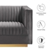 Sanguine Channel Tufted Performance Velvet Modular Sectional Sofa Loveseat - Gray - MOD13063