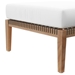 Clearwater Outdoor Patio Teak Wood Ottoman - Gray White - MOD13130