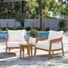 Brisbane 3-Piece Teak Wood Outdoor Patio Set - Natural White - Style B - MOD13165