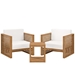 Carlsbad 3-Piece Teak Wood Outdoor Patio Set - Natural White - Style A - MOD13169