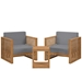 Carlsbad 3-Piece Teak Wood Outdoor Patio Set - Natural Gray - Style A - MOD13171