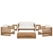 Carlsbad 6-Piece Teak Wood Outdoor Patio Set - Natural White - MOD13175