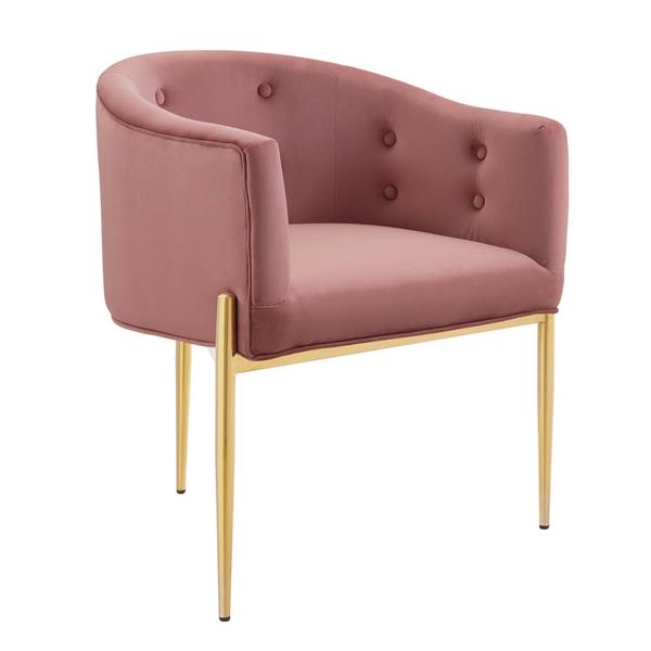 Savour Tufted Performance Velvet Accent Chair - Dusty Rose 
