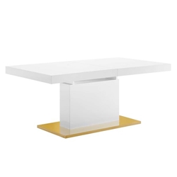 Vector Expandable Dining Table - White Gold 