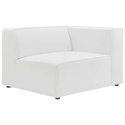 Mingle Vegan Leather Right-Arm Chair - White 
