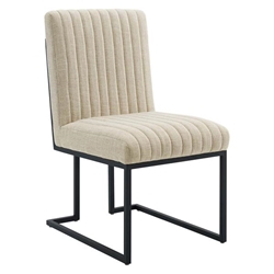 Indulge Channel Tufted Fabric Dining Chair - Beige 