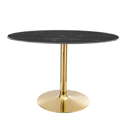 Verne 48" Artificial Marble Dining Table - Gold Black 