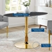 Verne 48" Artificial Marble Dining Table - Gold Black - MOD13293