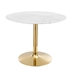 Verne 40" Artificial Marble Dining Table - Gold White