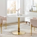 Verne 40" Artificial Marble Dining Table - Gold White - MOD13304