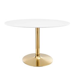 Verne 48" Oval Dining Table - Gold White 