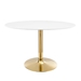 Verne 48" Oval Dining Table - Gold White - MOD13305