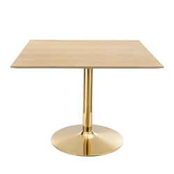 Verne 40" Square Dining Table - Gold Natural 