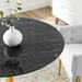 Verne 40" Artificial Marble Dining Table - Gold Black - MOD13312