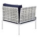 Harmony 3-Piece  Sunbrella® Basket Weave Outdoor Patio Aluminum Seating Set - Taupe Navy - MOD13321