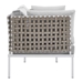 Harmony 4-Piece  Sunbrella® Basket Weave Outdoor Patio Aluminum Seating Set - Tan Gray - MOD13324