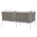 Harmony 4-Piece  Sunbrella® Basket Weave Outdoor Patio Aluminum Seating Set - Tan Gray - MOD13324