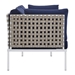 Harmony 4-Piece  Sunbrella® Basket Weave Outdoor Patio Aluminum Seating Set - Tan Navy - MOD13325