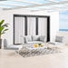 Harmony 4-Piece  Sunbrella® Outdoor Patio Aluminum Seating Set - White Gray - MOD13326