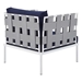 Harmony 3-Piece  Sunbrella® Outdoor Patio Aluminum Seating Set - Gray Navy - MOD13330