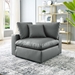 Commix Down Filled Overstuffed Vegan Leather Corner Chair - Gray - MOD13335