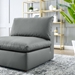 Commix Down Filled Overstuffed Vegan Leather Armless Chair - Gray - MOD13337