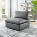 Commix Down Filled Overstuffed Vegan Leather Armless Chair - Gray - MOD13337