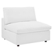 Commix Down Filled Overstuffed Vegan Leather Armless Chair - White - MOD13339