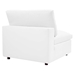 Commix Down Filled Overstuffed Vegan Leather Armless Chair - White - MOD13339