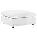 Commix Down Filled Overstuffed Vegan Leather Ottoman - White - MOD13341