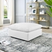 Commix Down Filled Overstuffed Vegan Leather Ottoman - White - MOD13341
