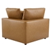 Commix Down Filled Overstuffed Vegan Leather Corner Chair - Tan - MOD13342