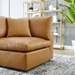 Commix Down Filled Overstuffed Vegan Leather Corner Chair - Tan - MOD13342