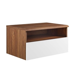 Envision Wall Mount Nightstand - Walnut White 