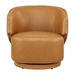 Celestia Vegan Leather Fabric and Wood Swivel Chair - Tan - MOD13447