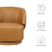 Celestia Vegan Leather Fabric and Wood Swivel Chair - Tan - MOD13447