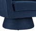 Astral Performance Velvet Fabric and Wood Swivel Chair - Midnight Blue - MOD13448