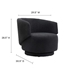 Celestia Boucle Fabric Swivel Chair - Black - MOD13453