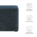 Callum 17" Square Woven Heathered Fabric Upholstered Ottoman - Heathered Weave Azure - MOD9145