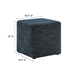 Callum 17" Square Woven Heathered Fabric Upholstered Ottoman - Heathered Weave Azure - MOD9145